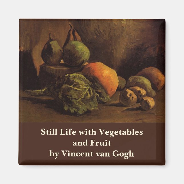 Íman Vegetais e Frutas de Vincent van Gogh (Frente)