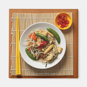 Íman Vegetais fritados stir do chinês com pimentões