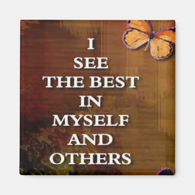 Íman Veja as melhores palavras de ímanes de afirmação (Frente)