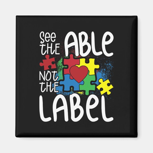 Íman Veja O Able Not The Label Autitic Quebra-cabeça Au (Frente)