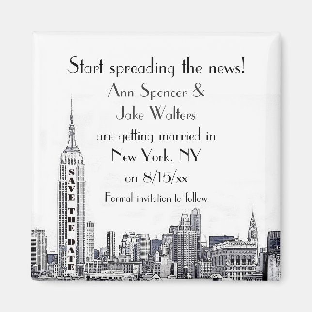 Íman VEJA O LINK REVISADO! Silhueta de NYC Gravada 01 S (Frente)