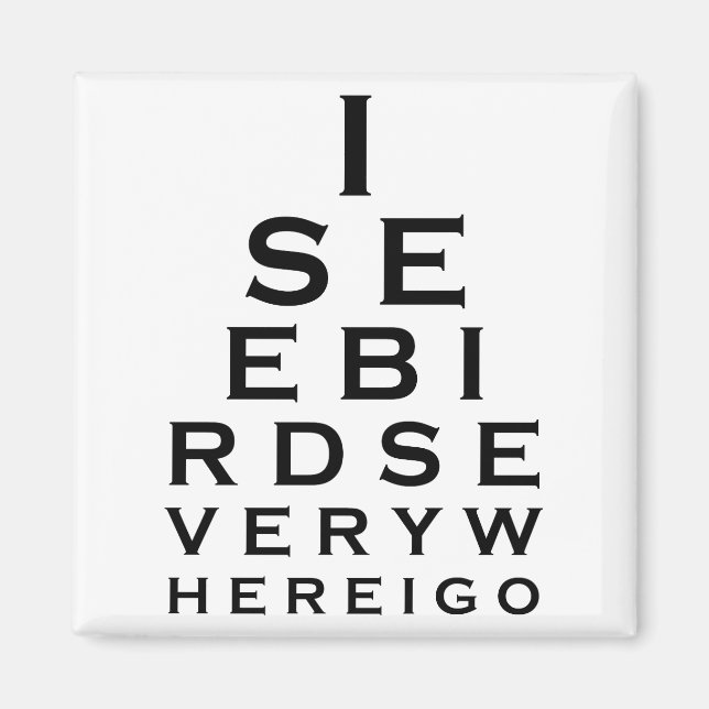 Íman Vejo Pássaros Eyechart (Frente)