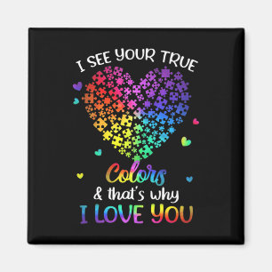 Íman Vejo Sua Camisa Autismo De Cores Verdadeiras Autis