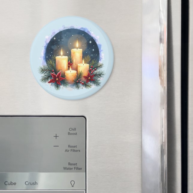 Íman Vela de Natal brilha com Poinsettias (In Situ (Fridge))