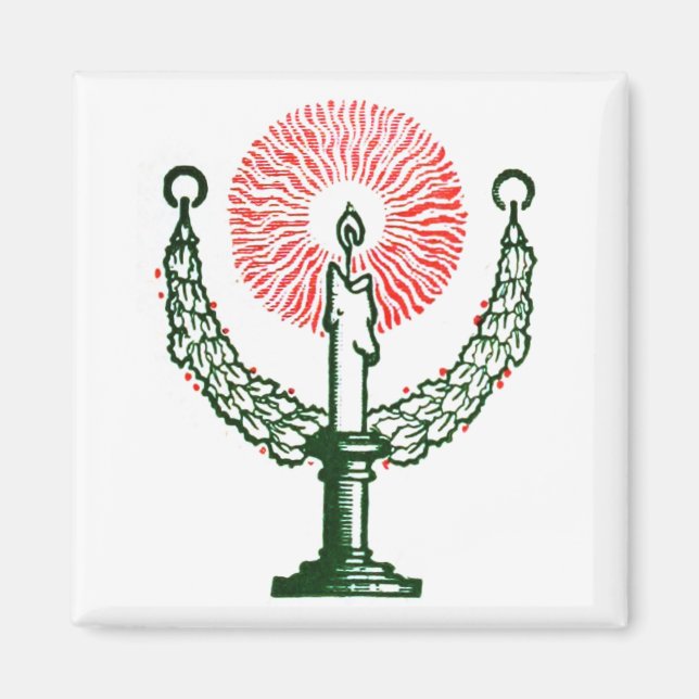 Íman Vela de Natal Tradicional (Frente)