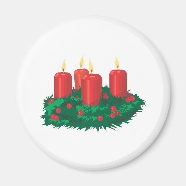 Íman Velas de Natal Vermelhas (Frente)