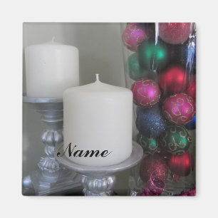 Íman Velas Elegantes e Suportes de Lugares com Bolas de