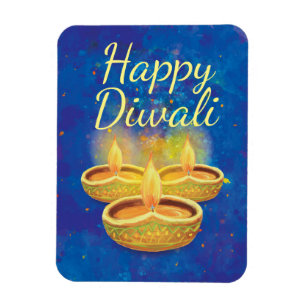 Íman Velas illuminating pintados mão felizes de Diwali