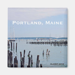 Íman Veleiros na costa do porto velho, Portland Maine