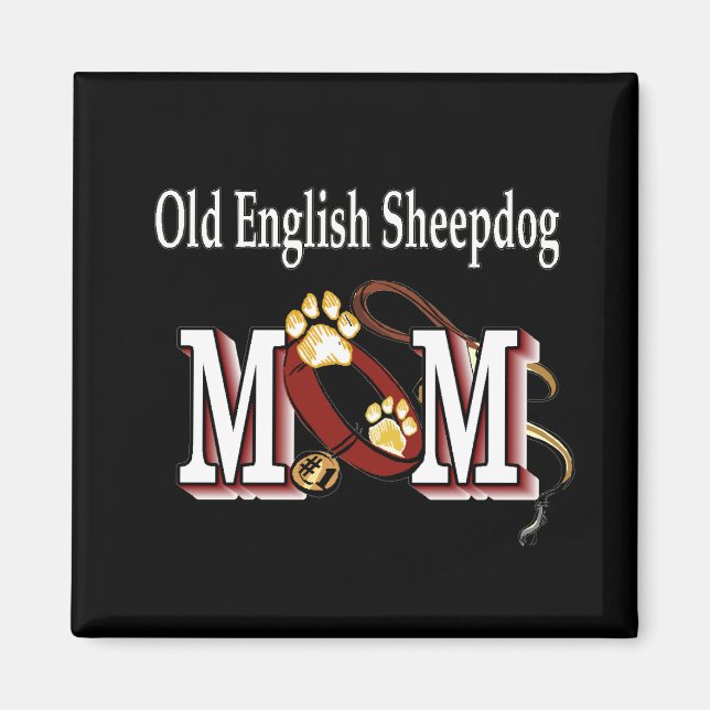 Íman velha mãe de SHEEPDOG em inglês (Frente)