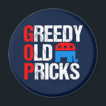 Íman Velhinhos Velhinhos Engraçados Anti GOP<br><div class="desc">Este ímã anti-GOP representa a Greedy Old Pricks neste divertido design de festa de Anti republicano com o elefante conservador em vermelho,  branco e azul. Os democratas vão adorar este humor.</div>