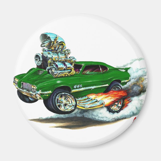 Íman velhos 1970-72 Carro Verde 442 (Frente)