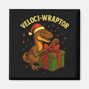 Íman Velociraptor engraçado de Natal Trocadilho Veloci-