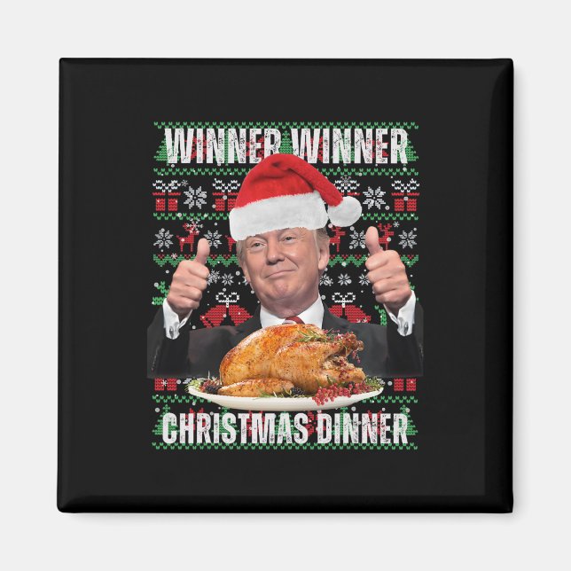 Íman Vencedor Vencedor Jantar de Natal Humor Engraçado  (Frente)