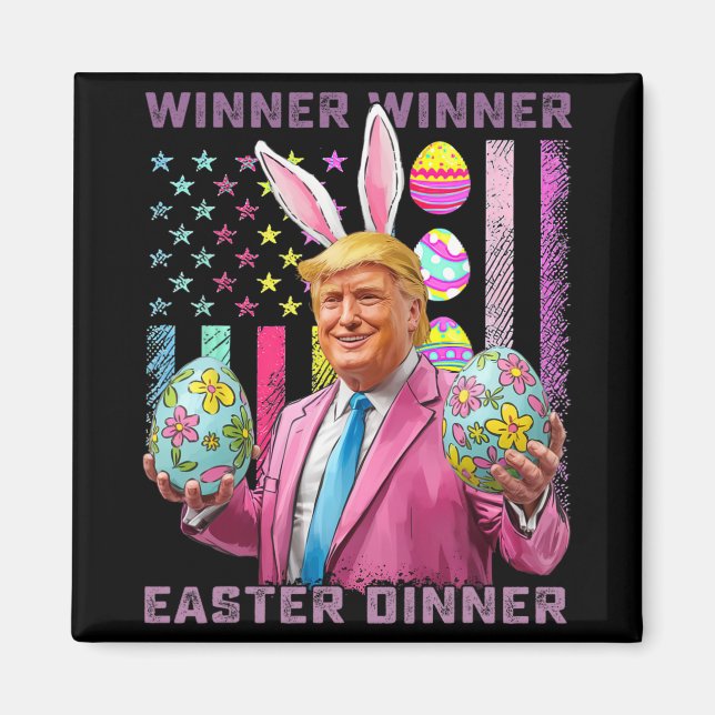 Íman Vencedor Vencedor Jantar de Páscoa Divertido Trump (Frente)