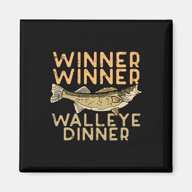 Íman Vencedor Walleye Janta pescando pescadores engraça (Frente)