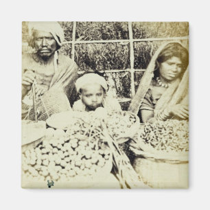 Íman Vendedores Hindu vegetais e da fruta em Madras,