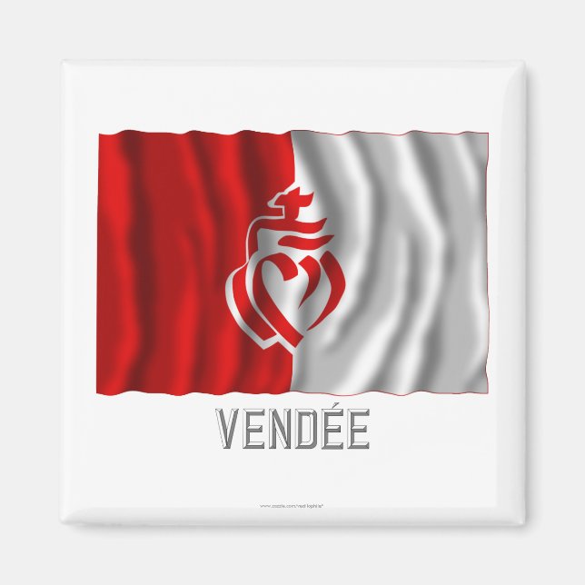 Íman Vendée acenando bandeira com nome (Frente)
