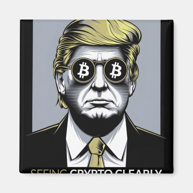Íman Vendo Crypto Claramente Bitcoin Trump Humor  (Frente)