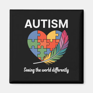 Íman Vendo O Mundo Diferentemente Autismo Sensibilizar 