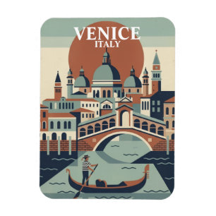 Íman Veneza Itália Viagem Antiga Gôndola Canal