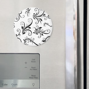 Íman Veneziano Damask, Cor damasco - Branco Preto