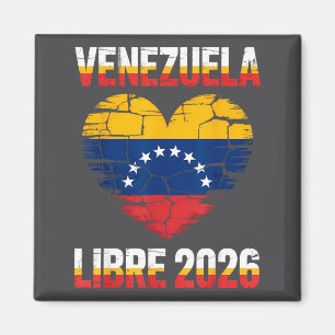 Íman Venezuela Livre 2026 Bandeira do Coração da Venezu