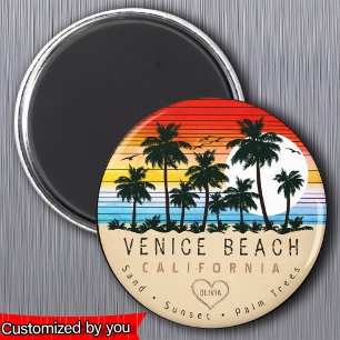Íman Venice Beach California Retro Palm tree Souvenir