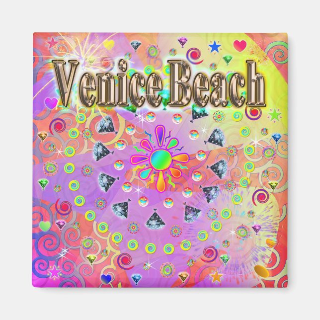 Íman Venice Beach Lucky Ouro Magnet (Frente)