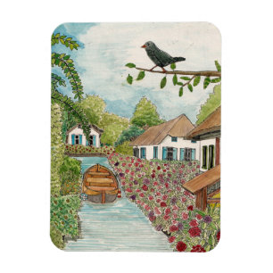 Íman Venice Giethoorn Holandesa Ink Watercolor