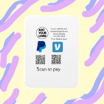 Íman Vênmo paypal scan para pagar o texto do logotipo d<br><div class="desc">adesivo simples para empresas</div>