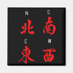 Íman Ventos de Mahjong, terno da honra, (c) norte, sul,