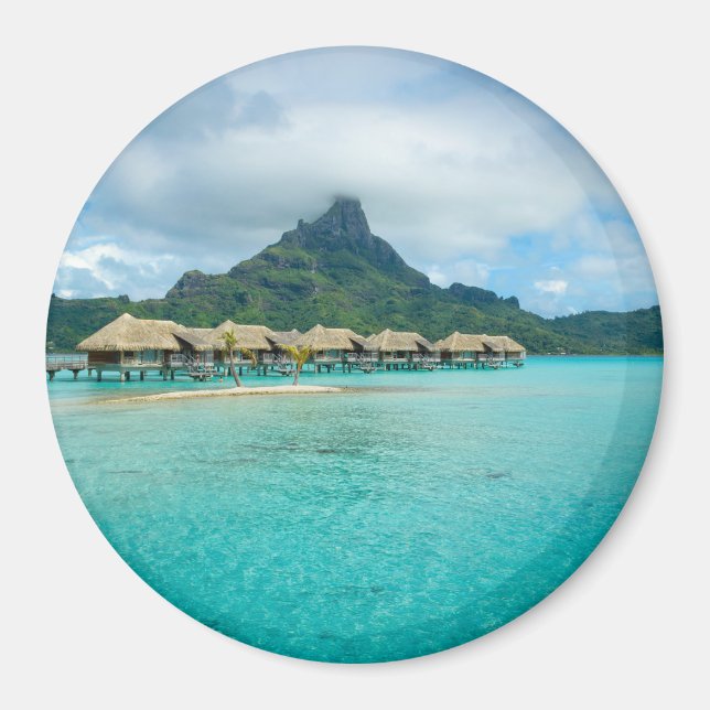 Íman Ver o ímã redondo da ilha Bora Bora Bora (Frente)