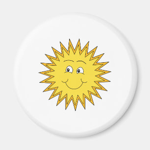 Íman Verão amarelo Sun com uma cara feliz