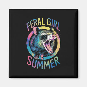 Íman Verão de Garota Feral Gambá Tie Dye Guaxinim