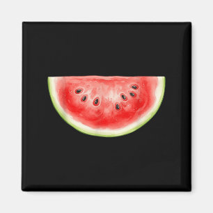 Íman Verão de Melancia Aquarela Fruta Fatia Suculento