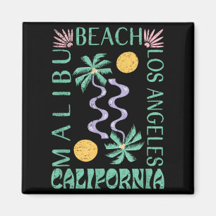 Íman Verão Malibu Califórnia Praia Arte Abstrato Retro