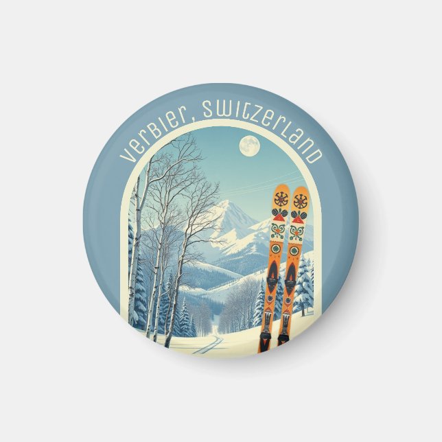 Íman Verbier Suíça Schweiz 4 Vallées esqui  (Frente)