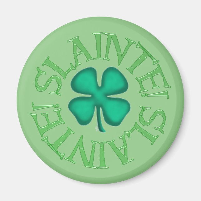 Íman verde esbranquiçado redondo (Frente)