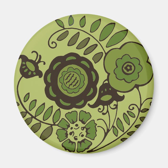 Íman Verde Flores Magneta (Frente)