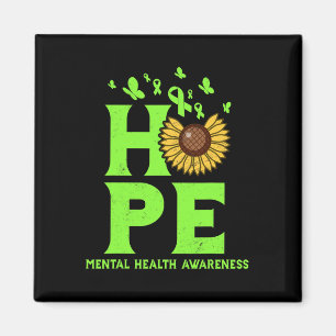 Íman Verde limão De Saúde Mental Hope Vintage Sunflower