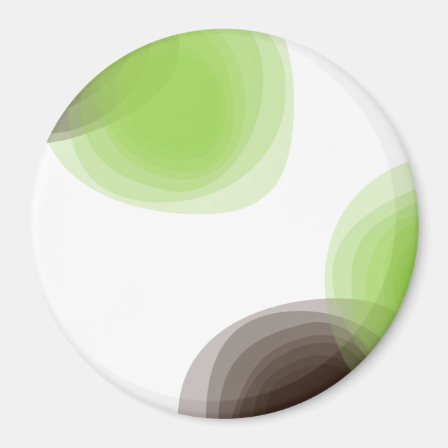 Íman Verde, moderno, simples, abstrato gráfico de flore (Frente)