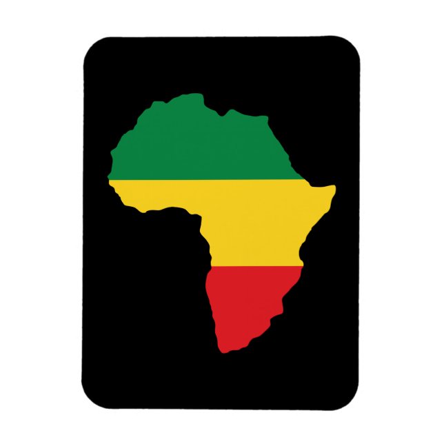 Íman Verde, ouro & bandeira vermelha de África (Vertical)