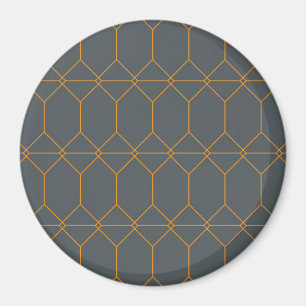 Íman Verde, ouro, ilustração simples, retro, elegante