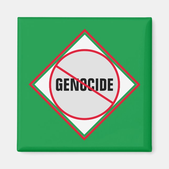 Íman Verde Vermelho Anti-Genocídio (Frente)
