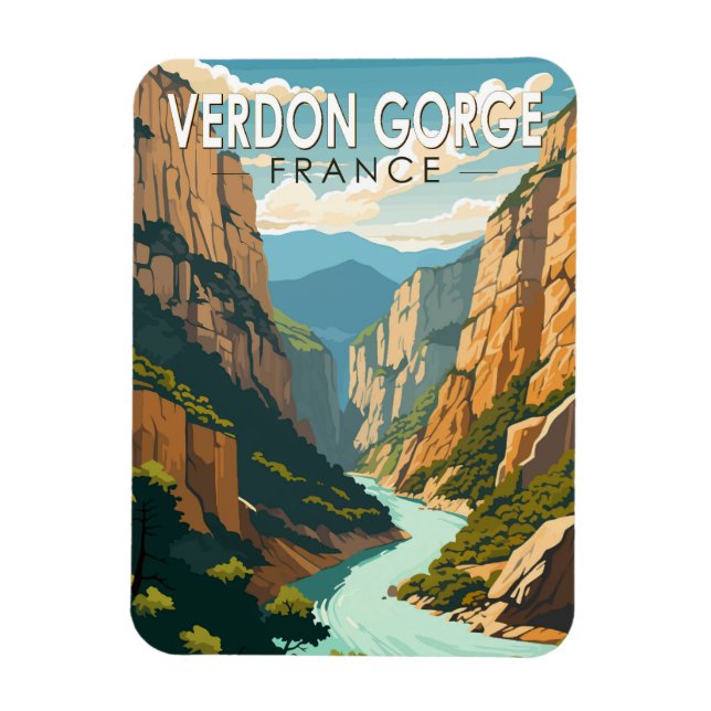 Íman Verdon Gorge France Viagem Art Vintage (Vertical)