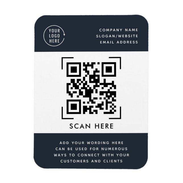 Íman Verificação de código QR | Promocional de logotipo (Vertical)
