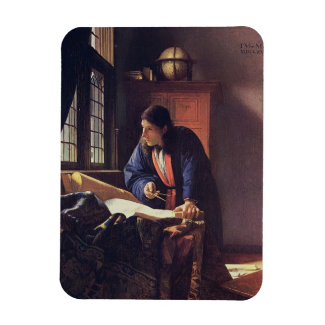 Íman Vermeer Geographer - Pintura Masterpaper (Vertical)