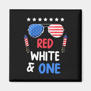 Íman Vermelho Branco E primeiro aniversario 4 De Julho 