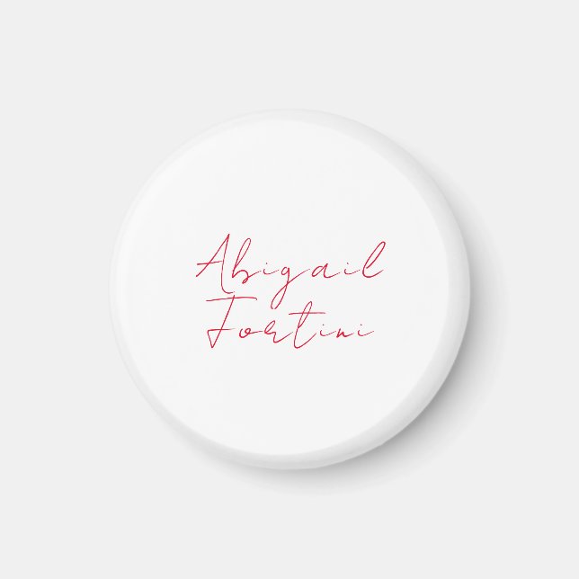 Íman Vermelho branco mínimo profissional moderno (Frente)